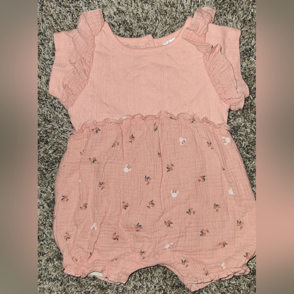 Minnie Mouse Pink Ruffle Bubble Romper